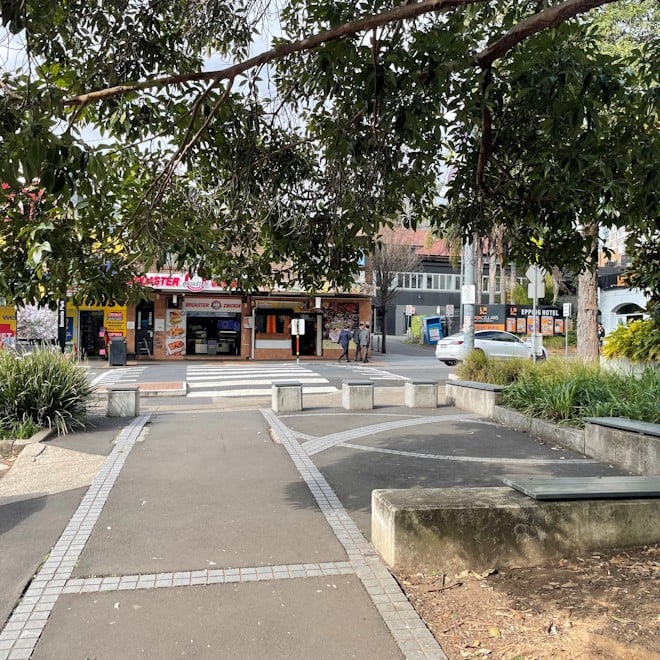 Walkway next to carpark in Epping